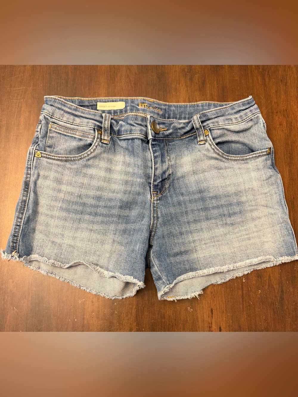 Kut from the Kloth Light Blue Denim Frayed Hem Shorts